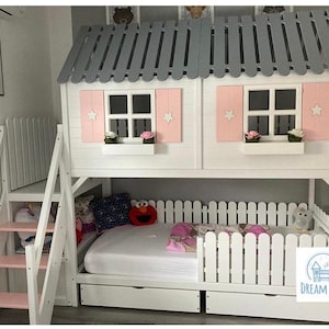 Bunk bed for kids, loft bed, playhouse, bunk bed, kids bed,toddler bed, children bed, twin bed, bunk bed with storage, tree house, bed frame