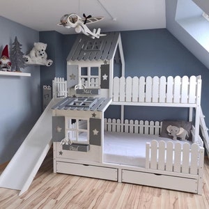 Etagenbett, Hausbett Bett Haus Traumbetten Kinderbett Jugendbett Holz Haus Bettgestell, Traumbetten, Traumbett, Kinderbett, Hochbett, Etagenbett