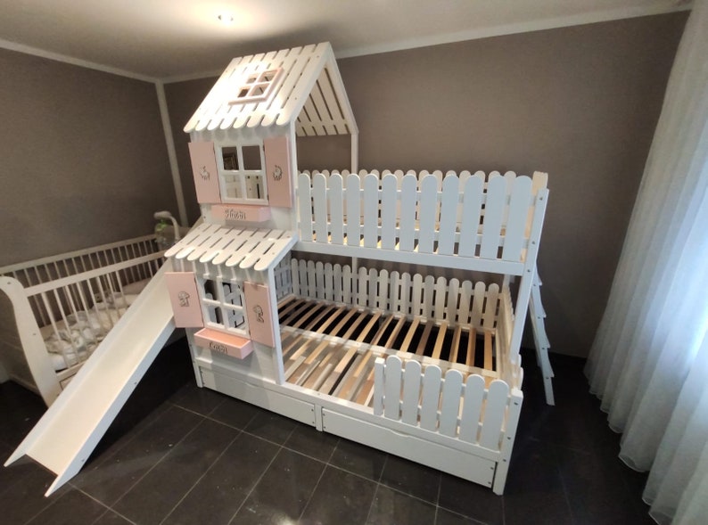 Bunk Bed for Kids Loft Bed Playhouse Bunk Bed Kids Bed Etsy