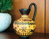 Vintage Ancient Greek Authentic Museum Reproduction Hydria, Ancient Amphora, Greek Pottery Terracotta, Grecian Jug with Handle