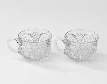 Set of 2 Vintage Duncan & Miller Punch Cups | Homestead Clear Pressed Glass