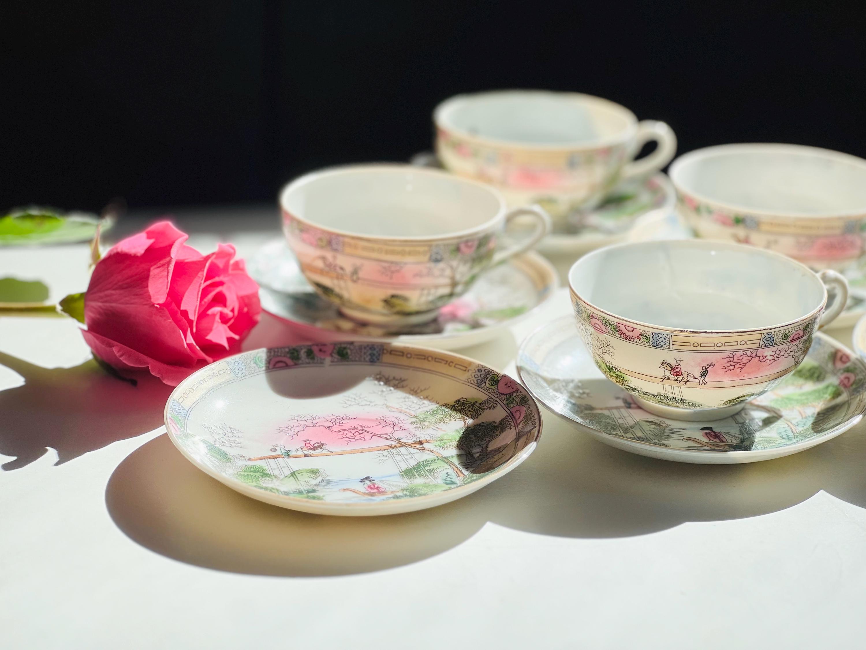 【Watson & Gillott】透かしのティーサービス 5点　トレー Takito Lusterware In Collectible Japanese Teapots & Tea Sets