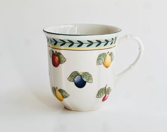 Villeroy & Boch French Garden Fleurence Porcelain Mug, Vintage Fruit Floral Coffee Cup