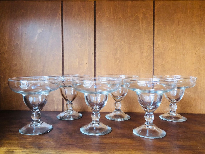 Set of 6 Vintage Short Ball Stemmed Margarita Coupe Glasses Etsy