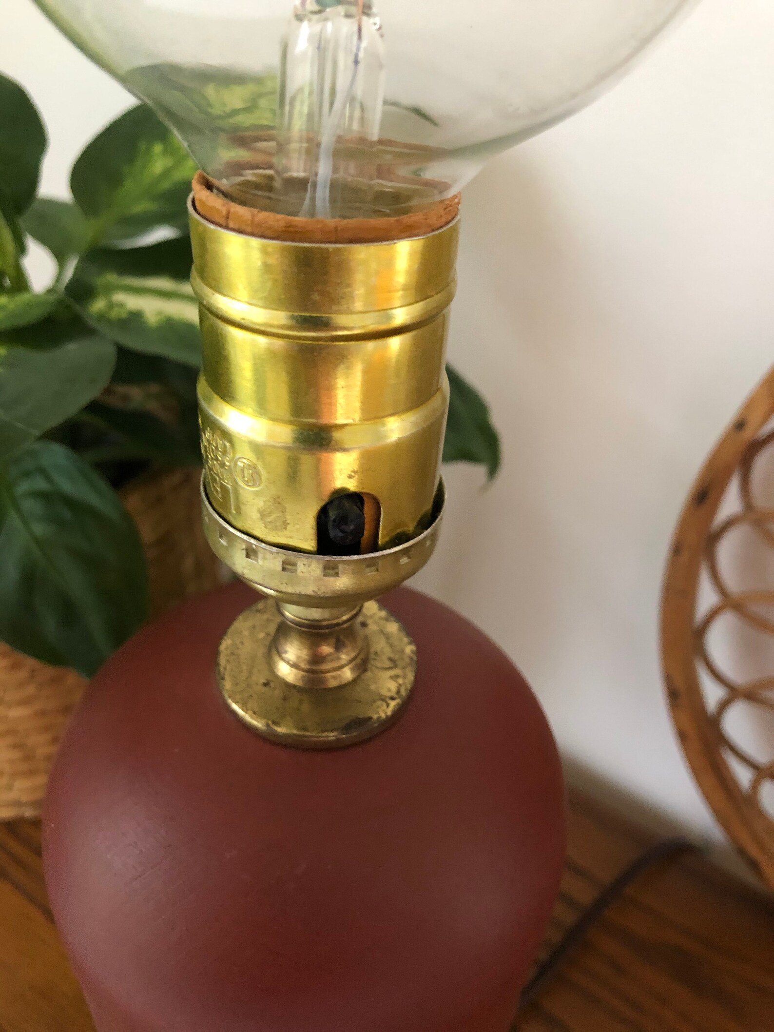 Vintage Leviton Lamp Holder Solid Wooden Base Table Lamp Etsy