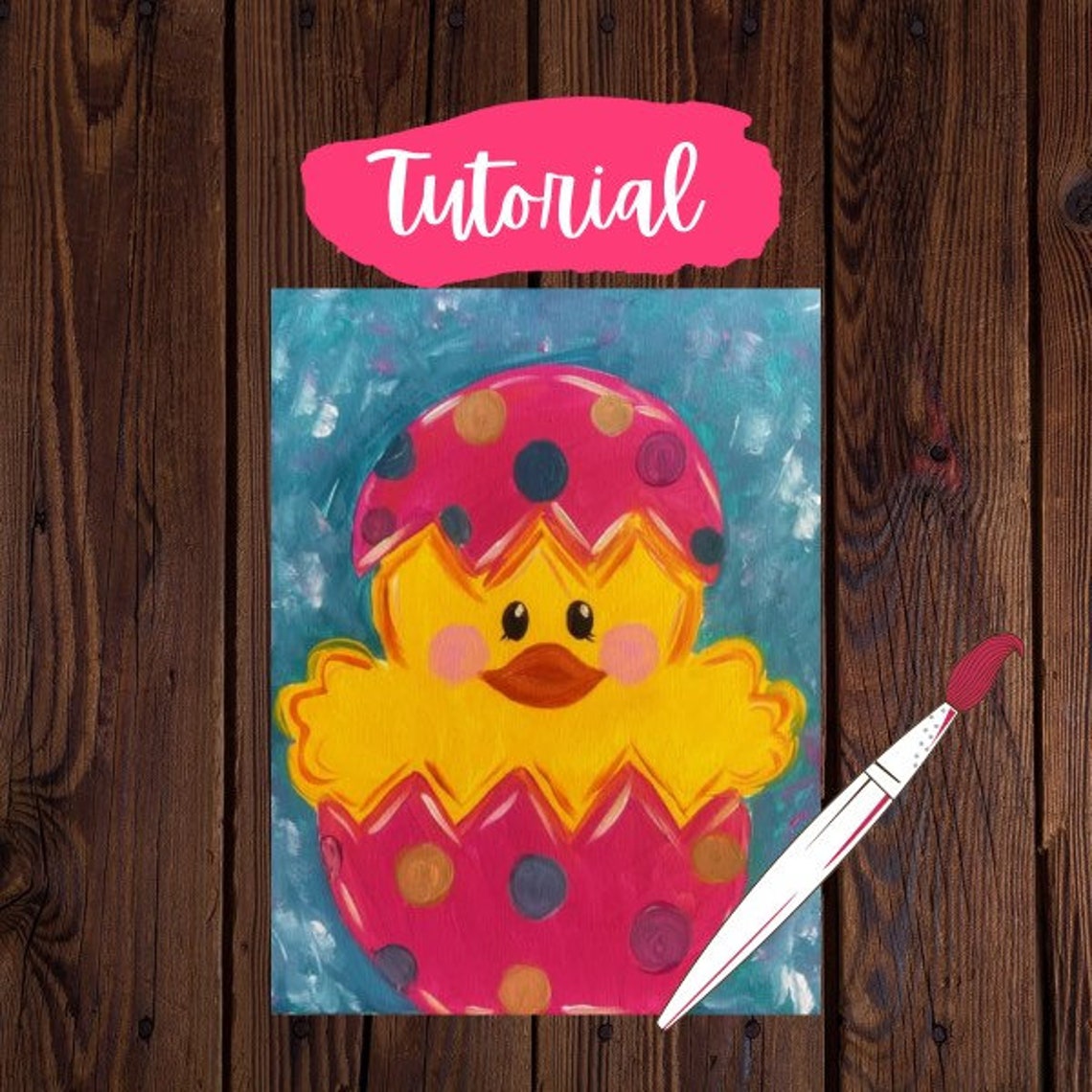 Baby Chick Paint Tutorial Art Tutorial Diy How to Paint Etsy