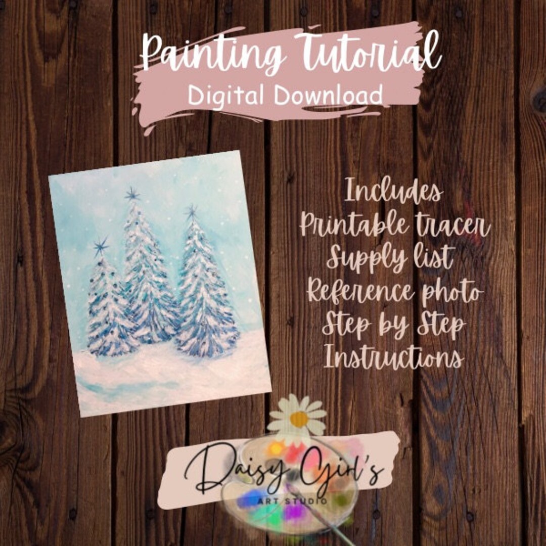 Christmas Trees Painting Tutorial Etsy