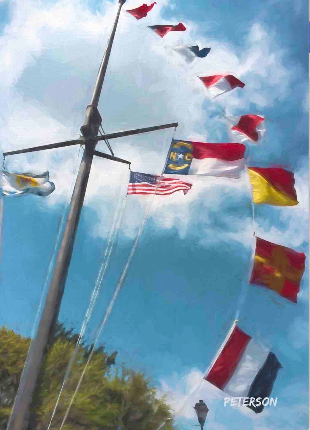 Beaufort NC Docks Nautical Signal Flags Glicee Printed on Canvas by Jan Peterson Etsy