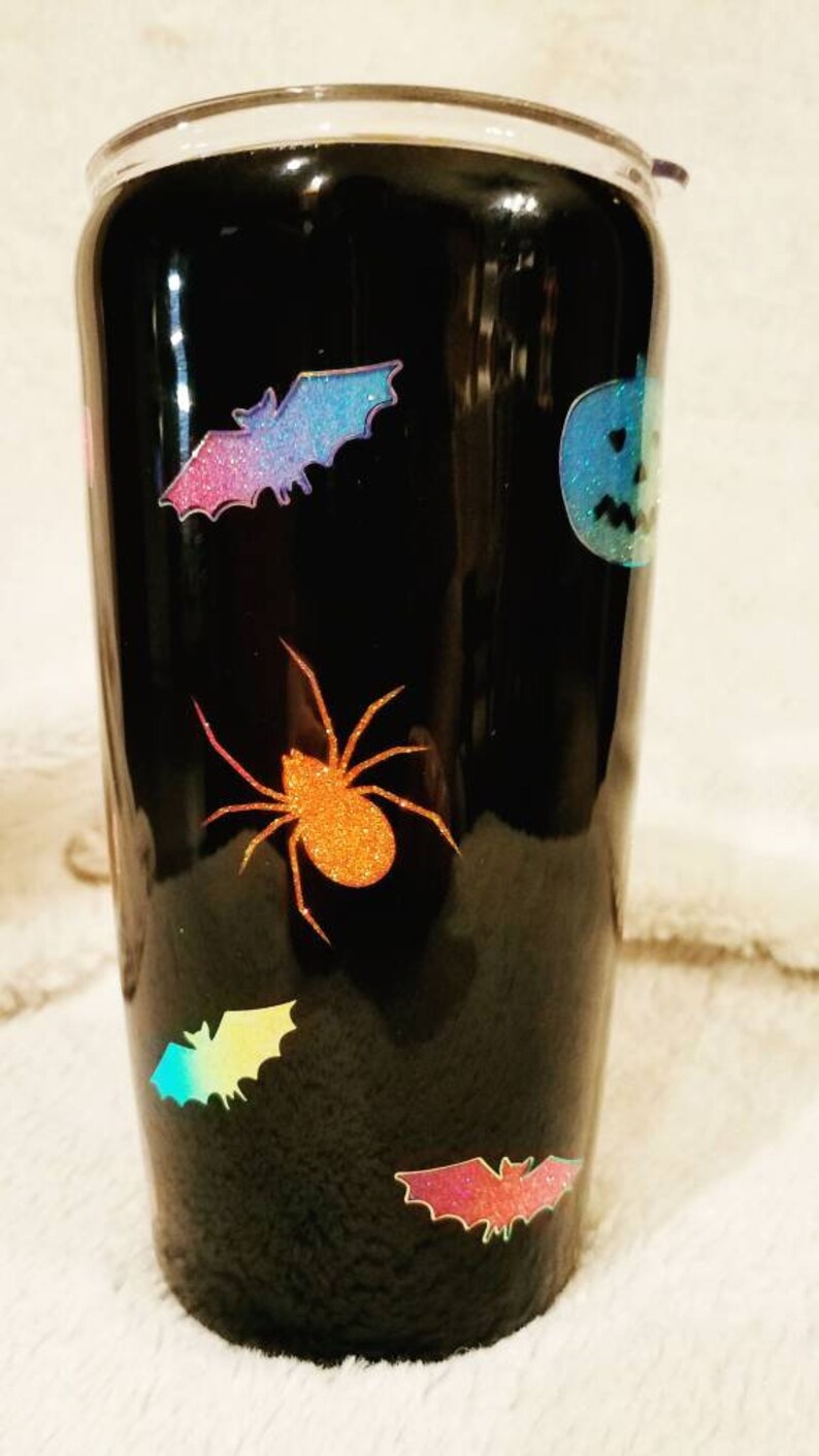 Halloween Peek a Boo Leaves Glitter Tumbler Etsy