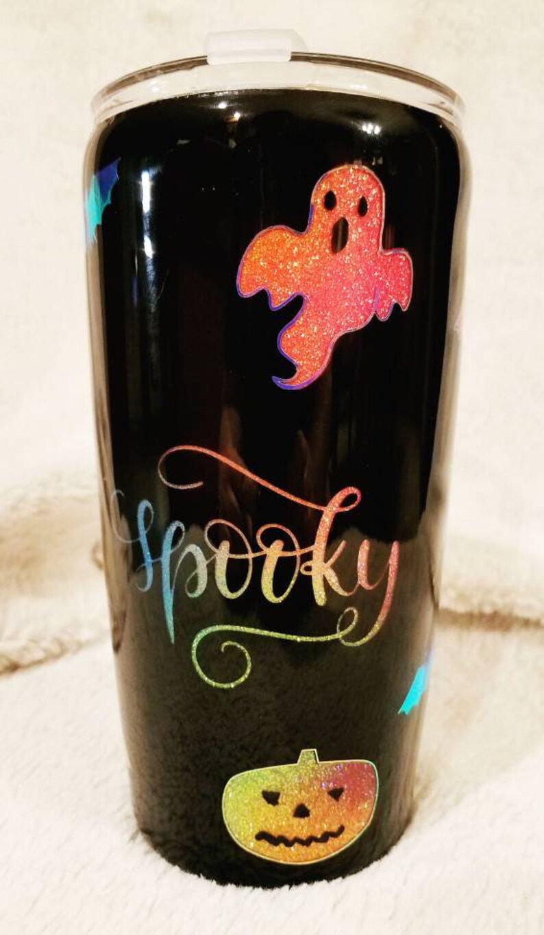 Halloween Peek a Boo Leaves Glitter Tumbler Etsy