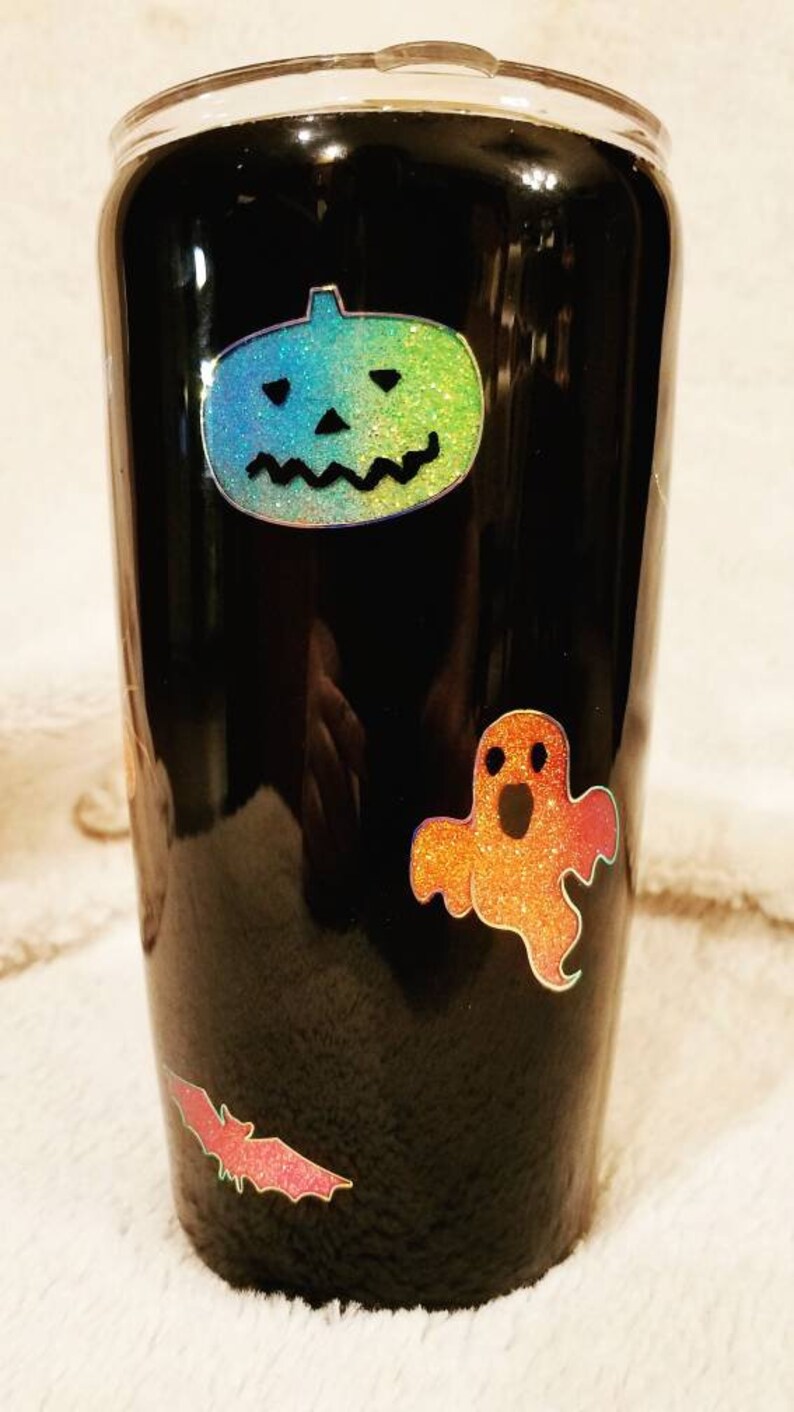 Halloween Peek a Boo Leaves Glitter Tumbler Etsy