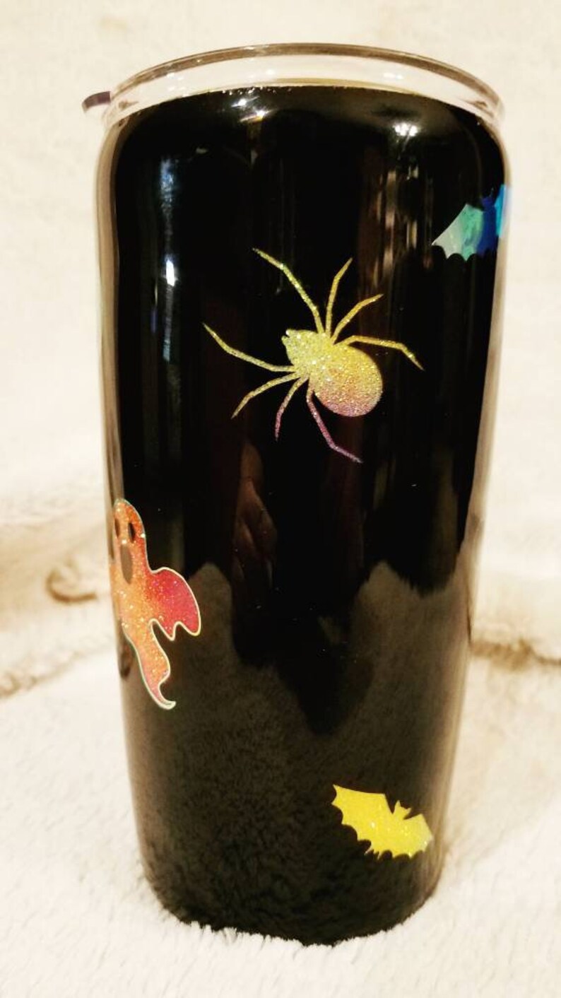 Halloween Peek a Boo Leaves Glitter Tumbler Etsy