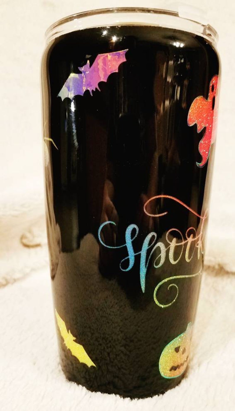 Halloween Peek a Boo Leaves Glitter Tumbler Etsy