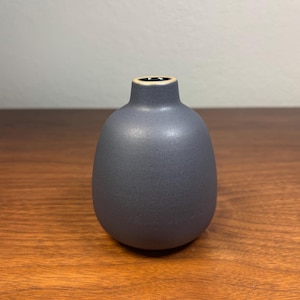 Vintage Heath Keramik Gunmetal #130 Bud Vase Mid Century Modern Stengods