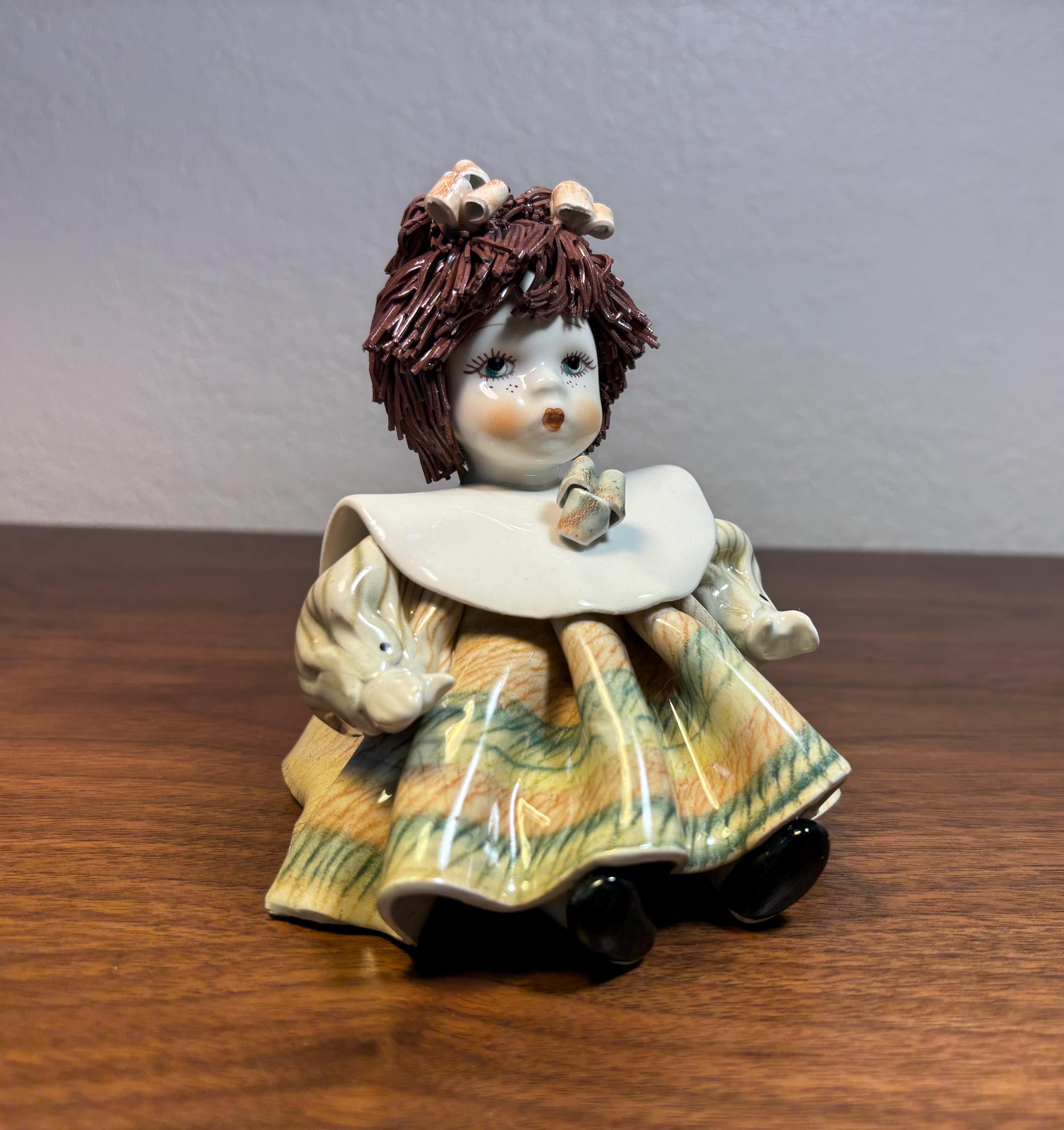 Zampiva イタリア製アンティーク陶器人形 Zampiva Spaghetti Hair Figure - Etsy