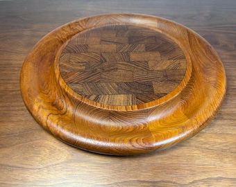 Dansk Designs Denmark Jens Quistgaard Teak Tray 12 Inch End Grain Center JHQ IHQ Mid Century Modern Serving Board