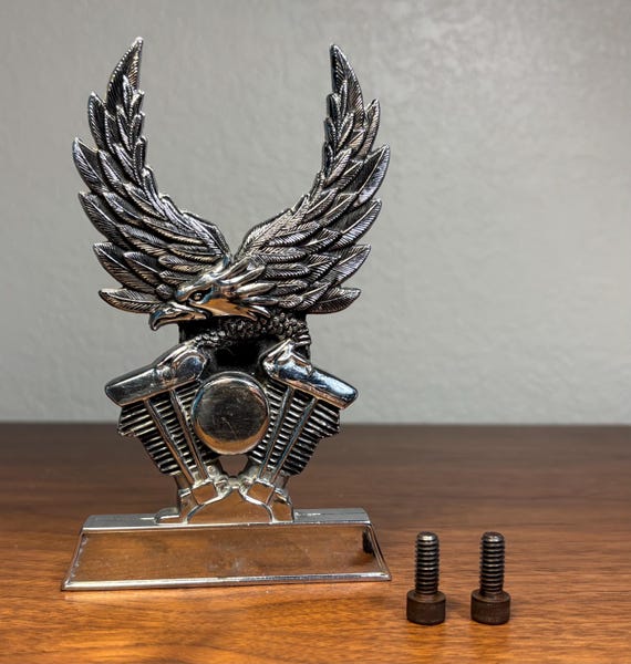 Vintage Harley Davidson Shovelhead Eagle Sissy Bar Medallion