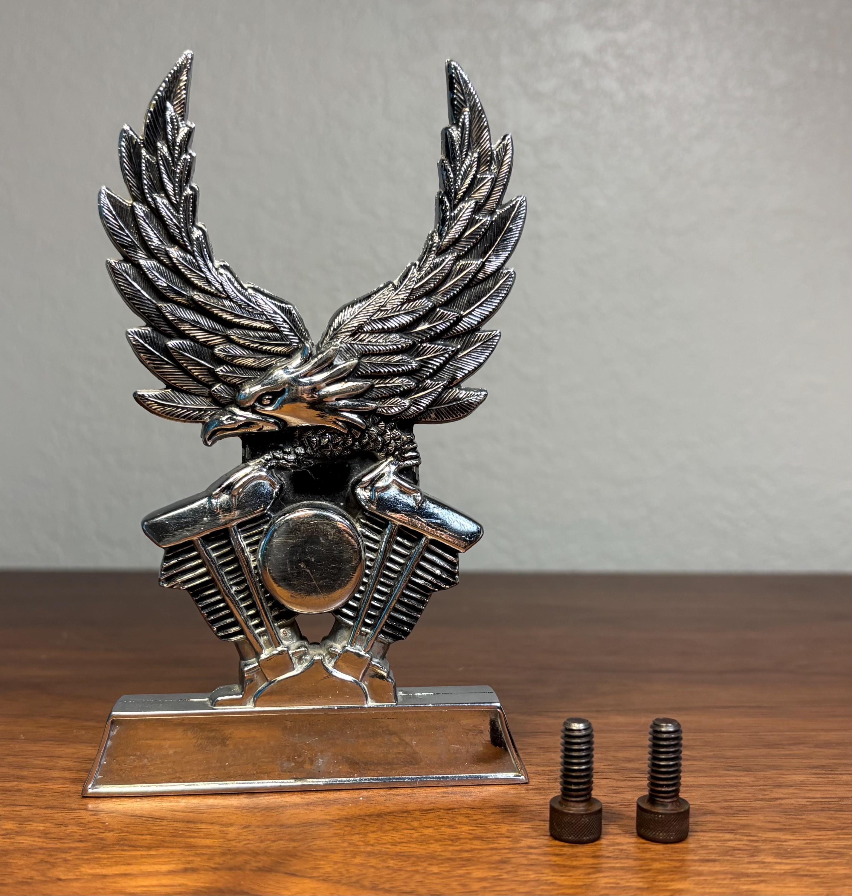 Vintage Harley Davidson Shovelhead Eagle Sissy Bar Medallion