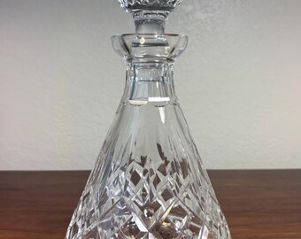 Waterford Lismore Roly Poly Decanter 10 3/4 Inch Large Vintage Crystal Decanter with Ball Stopper