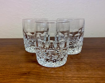 Set of 3 Lenox Providence Double Old Fashioned Glasses Clear Crystal 4 1/8