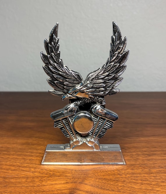 Vintage Harley Davidson Shovelhead Eagle Sissy Bar Medallion