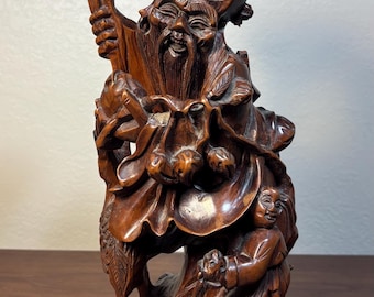 中国の木彫りの神様の像。 - Etsy 日本