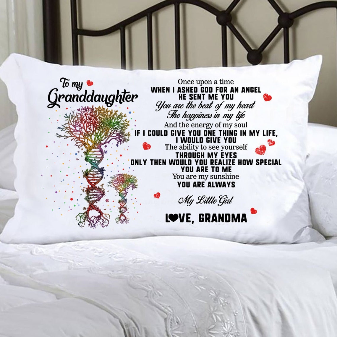 Pillow Cushion To My Dear Granddaughter Birthday Christmas Etsy