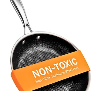 Non-Toxic Frying Pan, Non Stick Fully Clad for Fast & Even Heat, PFOA-Free, Premium 304 SS Handle, Induction Compatible, Oven Safe
