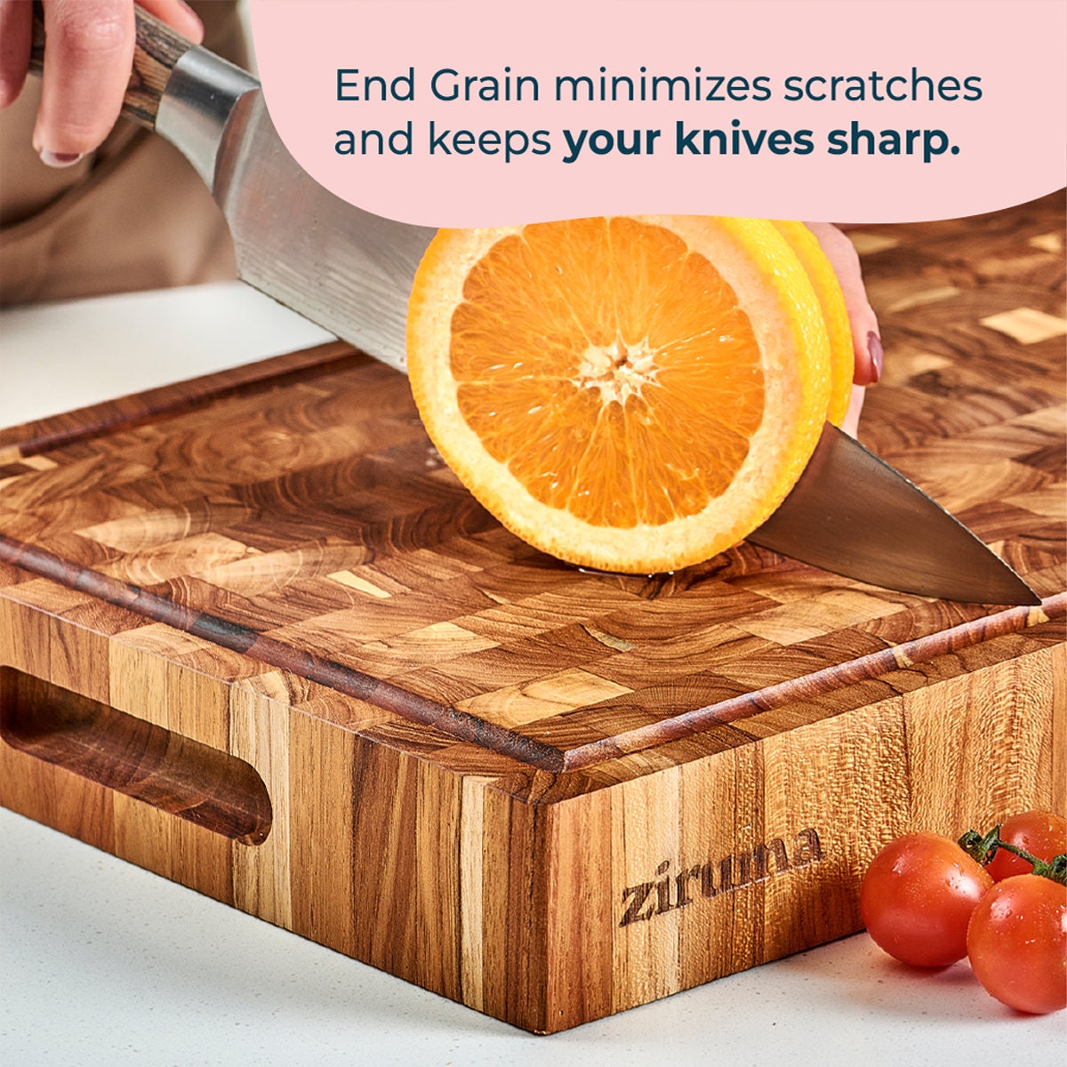 Yes4All Durable Teak Cutting Boards for Kitchen, [17''L x 13''W x 1.5”  Thick] Medium End Grain Cutting Board, Pre Oiled Wood Cutting Boards, Thick
