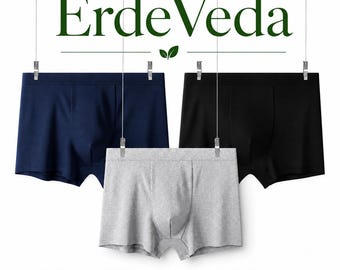 Organic Cotton Men’s Boxer Briefs 3 Pack – GOTS & OEKO-TEX Certified Non-Toxic Underwear, breathable underwear