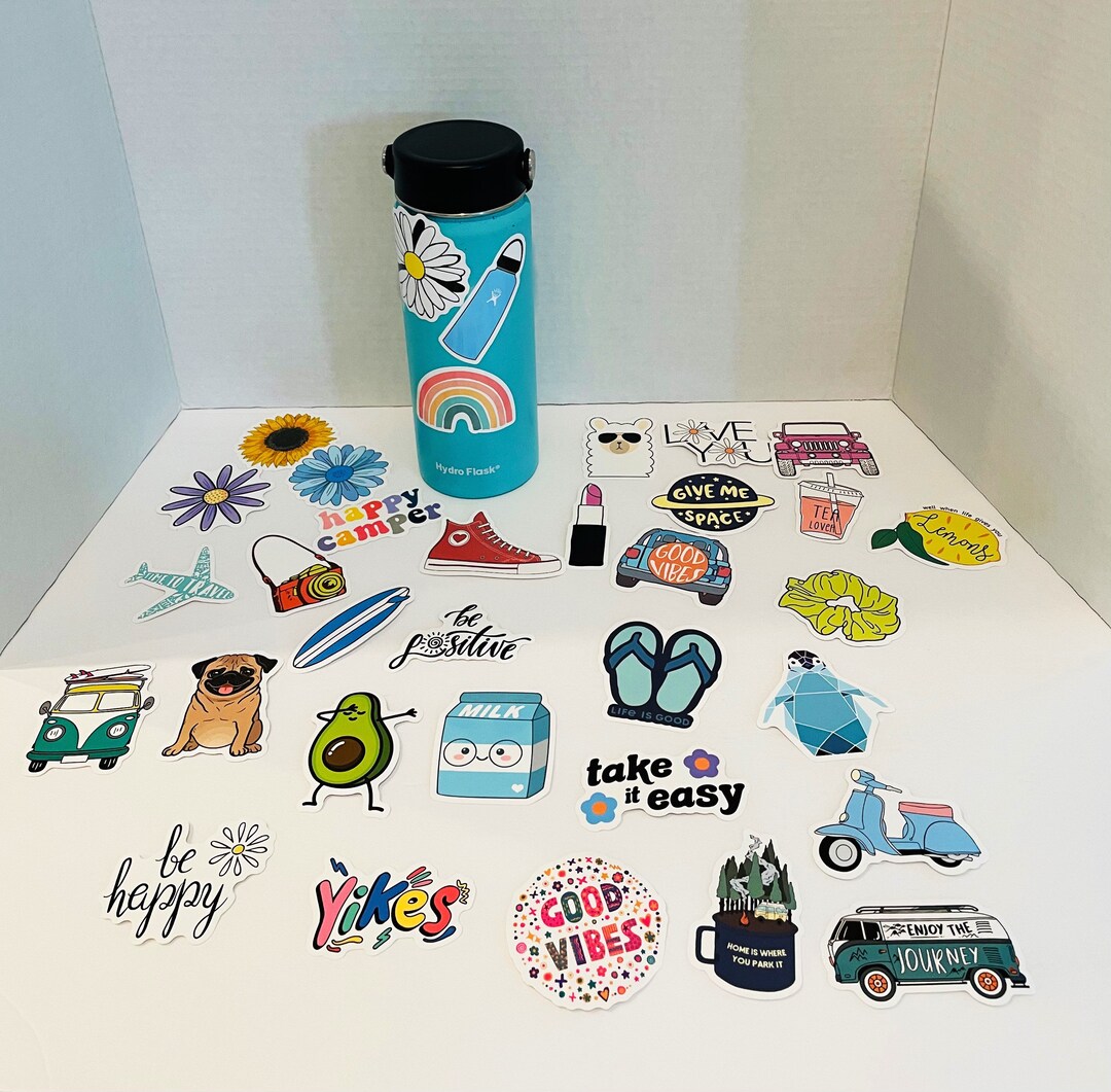 Stickers for Water Bottles, 100 PCS Cute Vinyl WATERPROOF Aesthetic ...