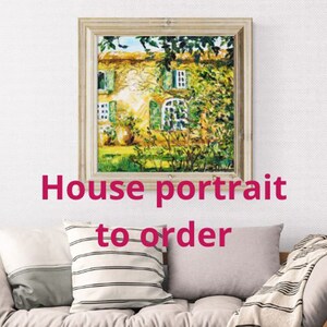 Custom House Portrait Oil Painting: New Home Gift, Country Cottage Art, any size