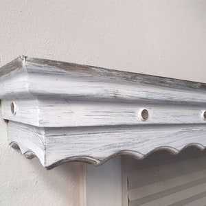 Narrow Wave Window cornice with Knobs/Window Cornice Box/Cornice Window Treatments/Cornice board valance/Cornice board/Wood Cornice Board/