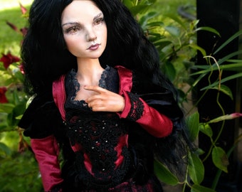 OOAK "Raven" BJD, Full Set Collectible