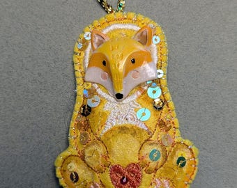 Fox/Tiny Guardians of the Soul/Handcrafted Animal Purse Charms/ Symbolic Gift/ Limited Edition