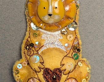 Lion/Tiny Guardians of the Soul/Handcrafted Animal Purse Charms/ Symbolic Gift/ Limited Edition