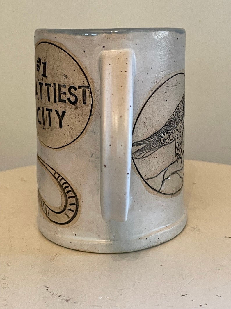 Chicago #1 Rattiest City Rat Mug -Unique Chicago Souvenir- Handmade Chicago Rat Art, Pottery Mug image 3