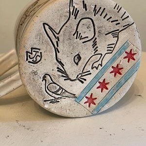 Chicago #1 Rattiest City Rat Mug -Unique Chicago Souvenir- Handmade Chicago Rat Art, Pottery Mug image 4