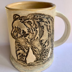 What a Bear! Mug -Bear Art Handmade Pottery Mug- Handmade Bear Gift