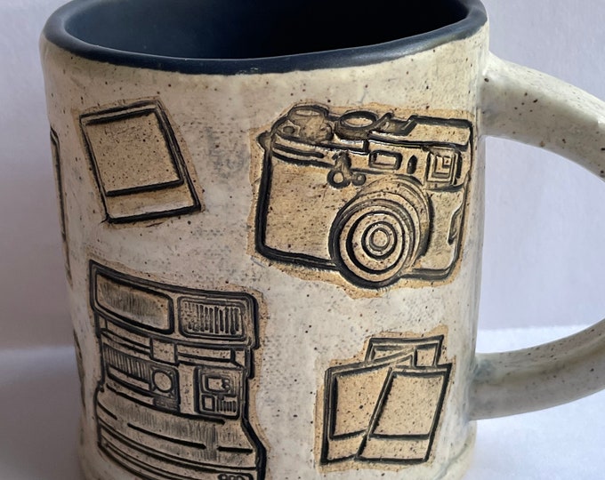 Photographer’s Favorite Mug - Handmade Unique Pottery Mug, Camera and Photo Art