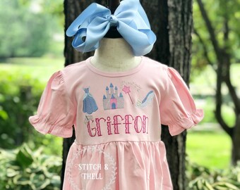 Pink Girls Princess Tunic Tee, Personalized Princess Tee, Castle, Magical, Princess Birthday