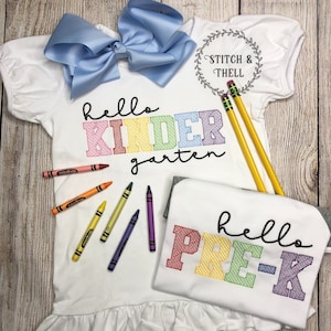 First Day of School Shirt, Back to School Shirt, Kindergarten, Pre-School, First Grade