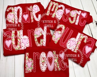 Kids Valentines Day Name Shirt, Valentines Day Name Shirt, Sibling Valentines Shirt, Boy Valentines Shirt, Girl Valentine Shirt