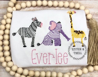 Kids Personalized ZOO Animal Shirt, Personalized SAFARI Shirt, Personalized Jungle Animal Shirt, Farm Animals, ZOO Name Shirt