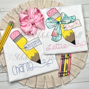 Back to School Shirt, First Day of School Shirt, Personalized Back to School Shirt, Pencil and Bow Back to School Shirt