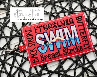 Personalized Swimming Bag Tag, Swim Team Bag Tag, Swim Keychain, Bag Tag, Swim Backpack Tag, Swimming Luggage Tag, Swim Coach Gift