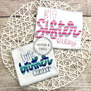 LITTLE BIG SISTER Personalized Shirt / Little Sister / Big Sister / Sibling Shirt / Brother Sister Shirt