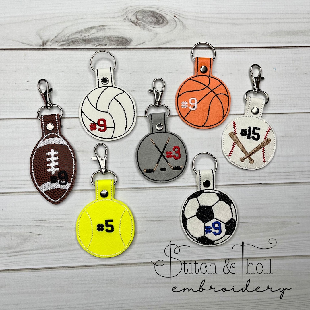Sports Name Key Sports Keychain, Personalized Sports Keychain, Sports Bag Tag, Name ...