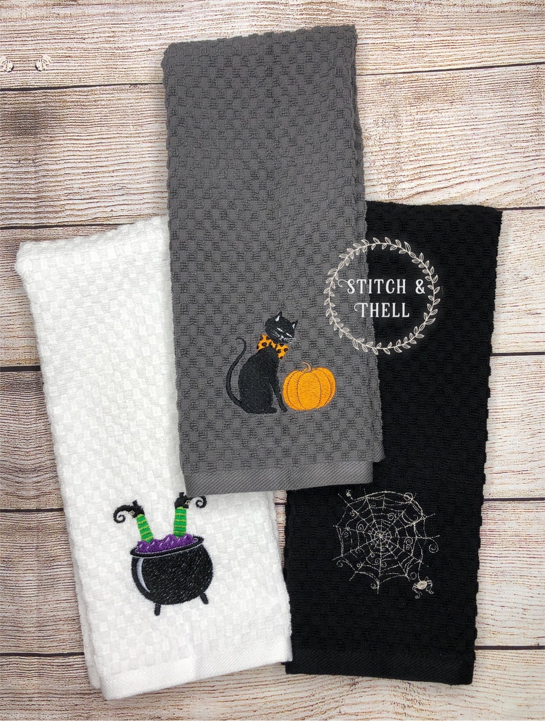 Halloween Towel Set / Halloween Kitchen Towel Etsy
