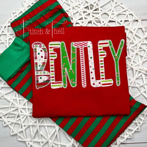 Personalized Christmas Pajamas, Christmas Name Pajamas, Kids Christmas Pajamas, Sibling Christmas Pajamas, Adult Christmas Pajamas